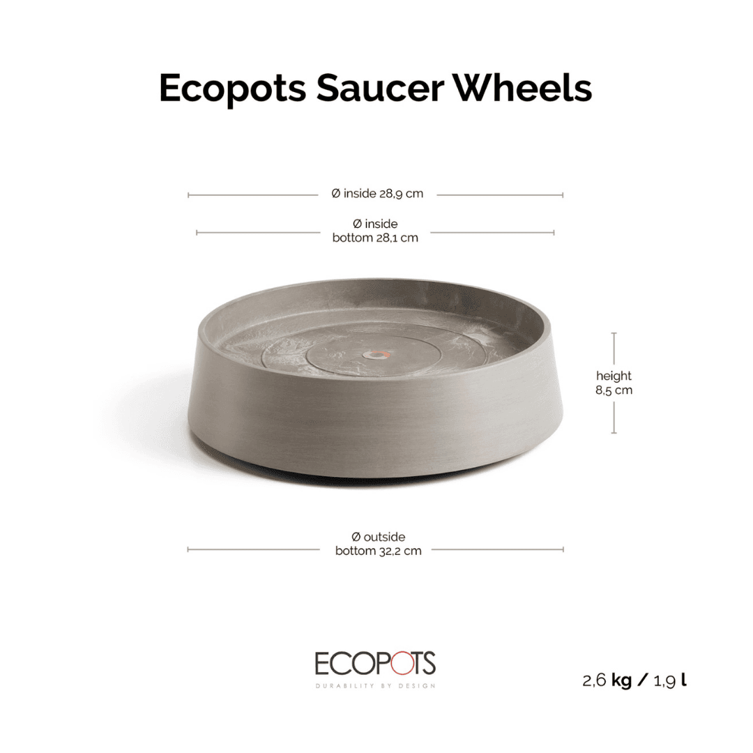 Ecopots Saucer Wheels Oslo Taupe, image 1 of 5