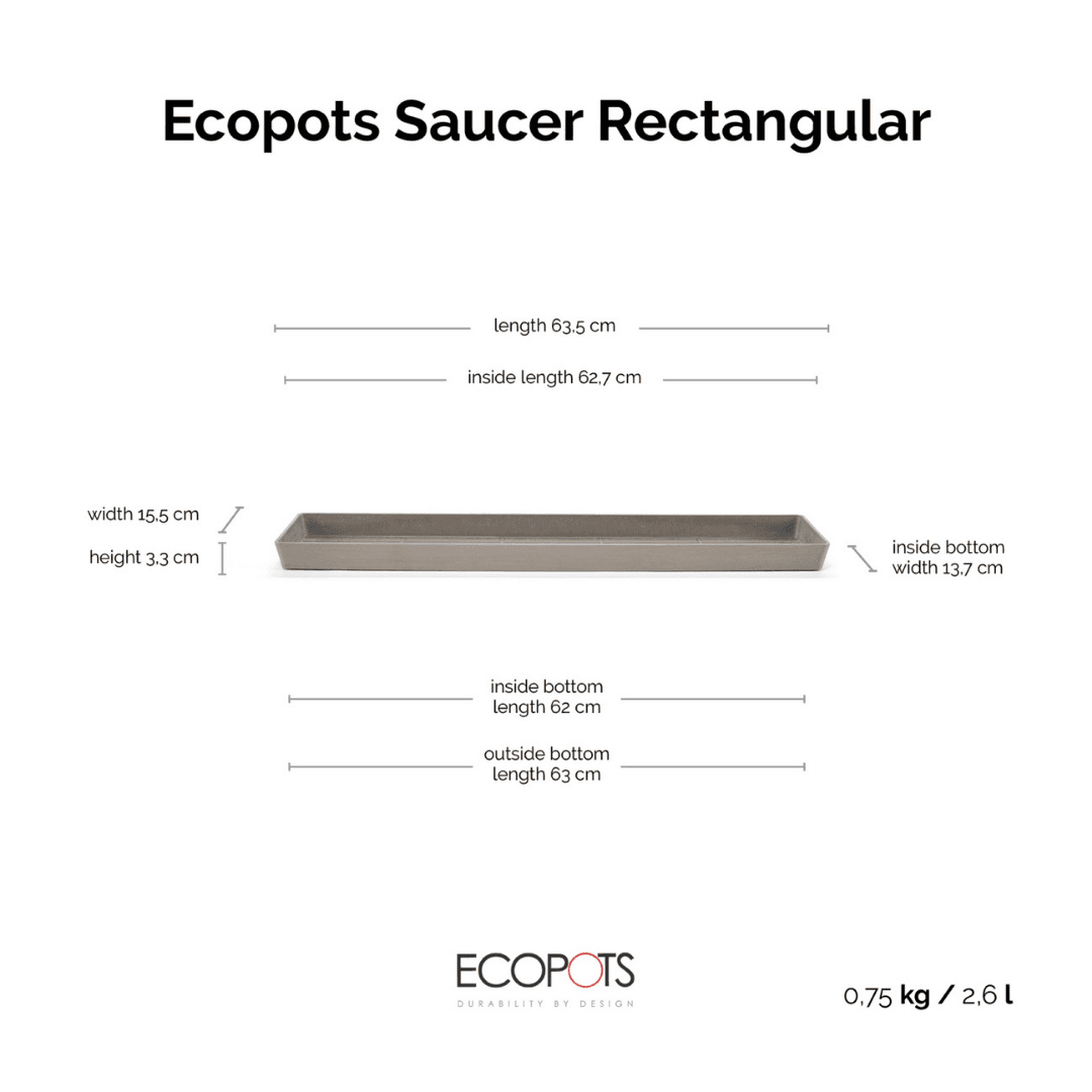 Ecopots Saucer Rectangular Taupe, image 1 of 3