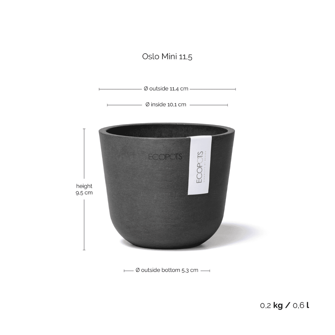 Ecopots Oslo Mini Pot White Gray, image 1 of 7