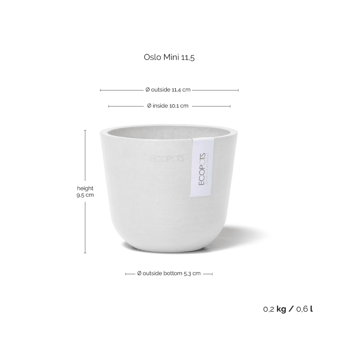 Ecopots Oslo Mini Pot Pure White, image 1 of 6