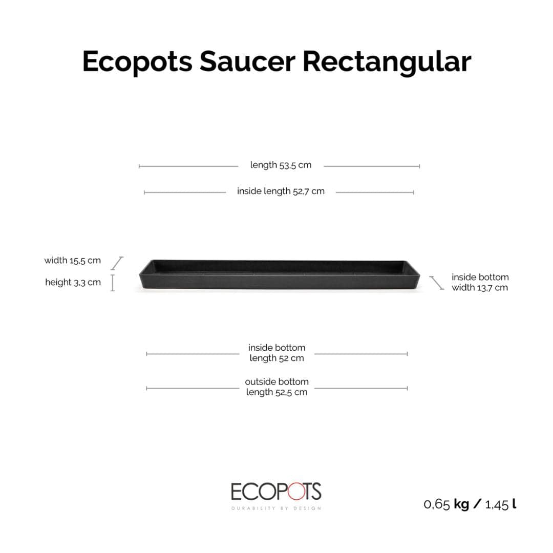 Ecopots Saucer Rectangular Dark Gray, image 1 of 4