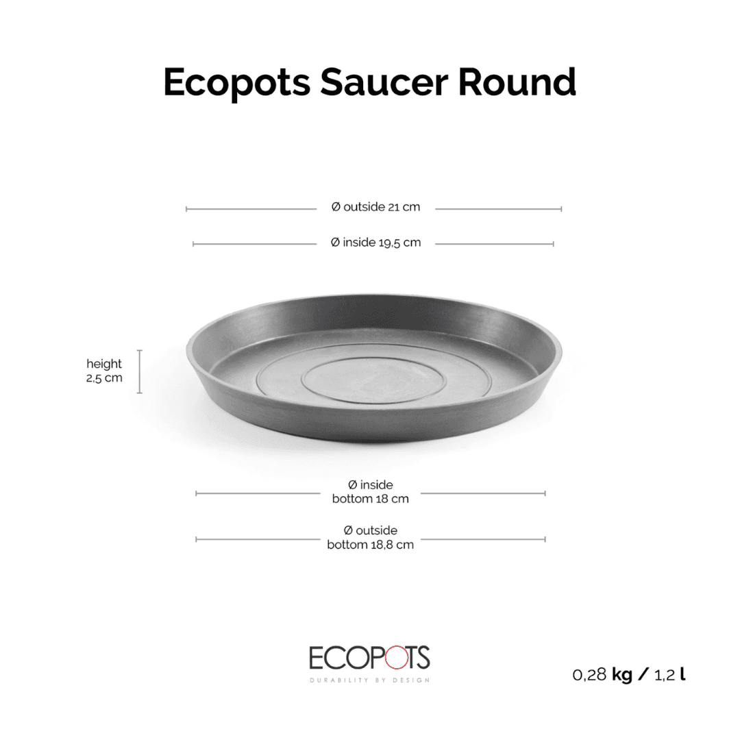 Ecopots Saucer Round Gray, image 1 of 6