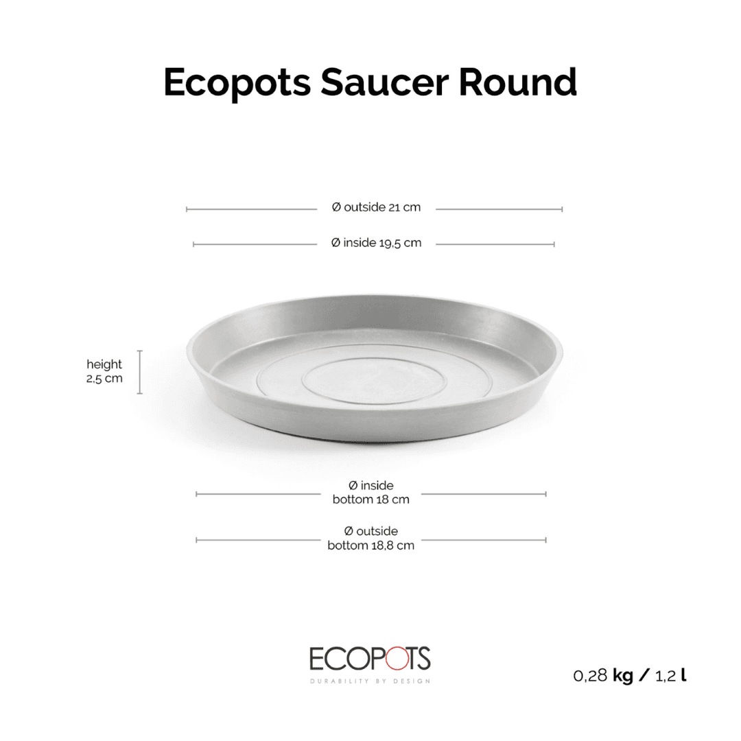 Ecopots Saucer Round White Gray, image 1 of 6