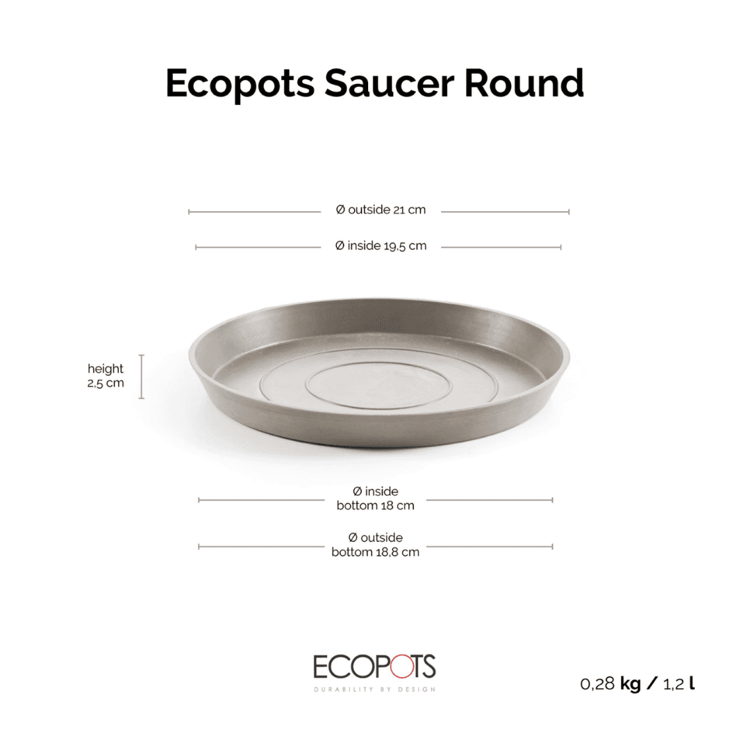 Ecopots Saucer Round Taupe, image 1 of 6