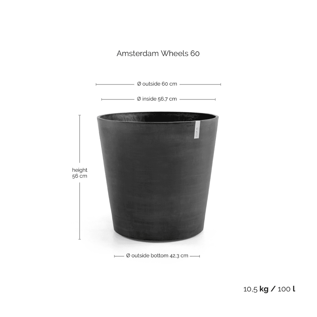 Ecopots Amsterdam Wheels Dark Gray, image 1 of 6