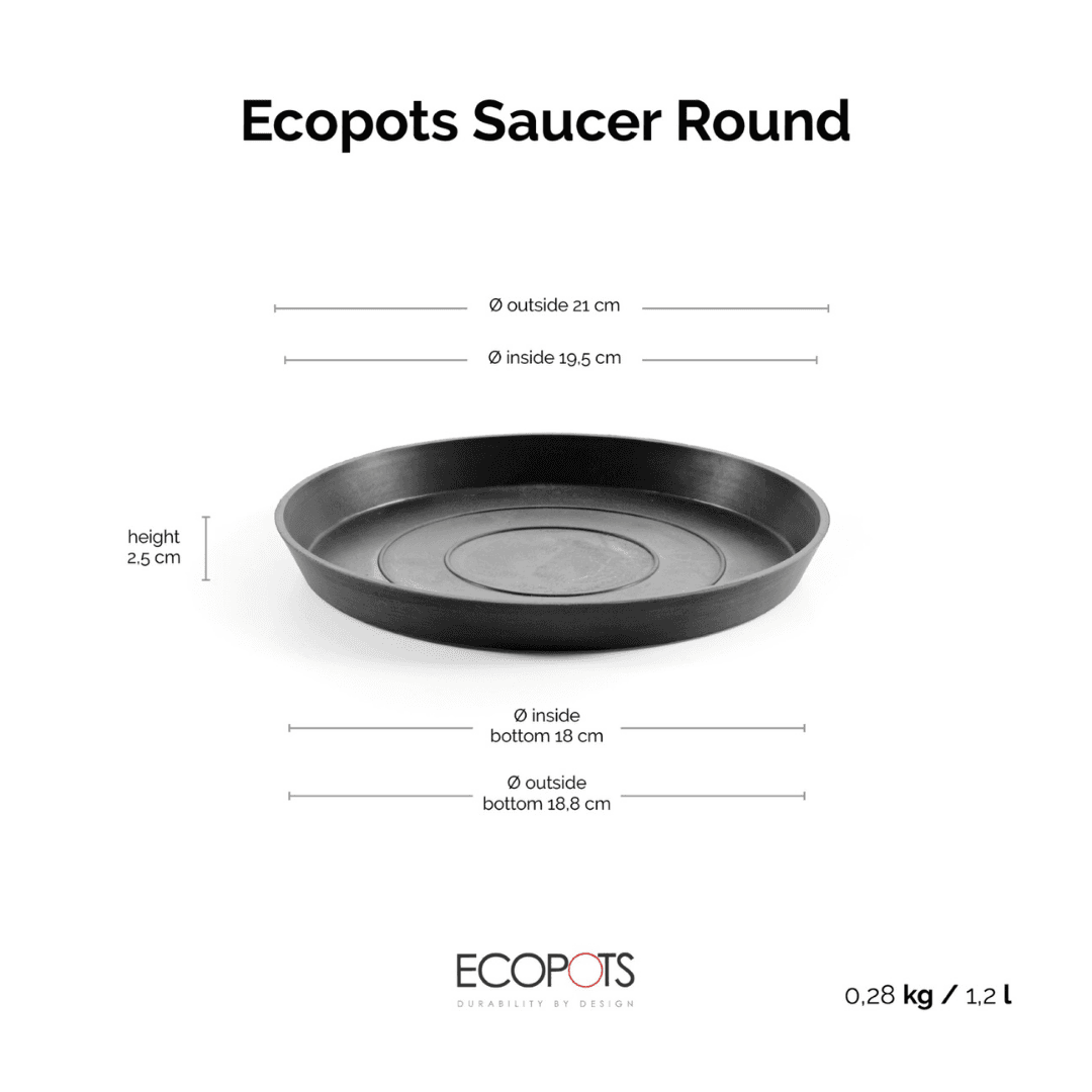 Ecopots Saucer Round Dark Gray, image 1 of 6